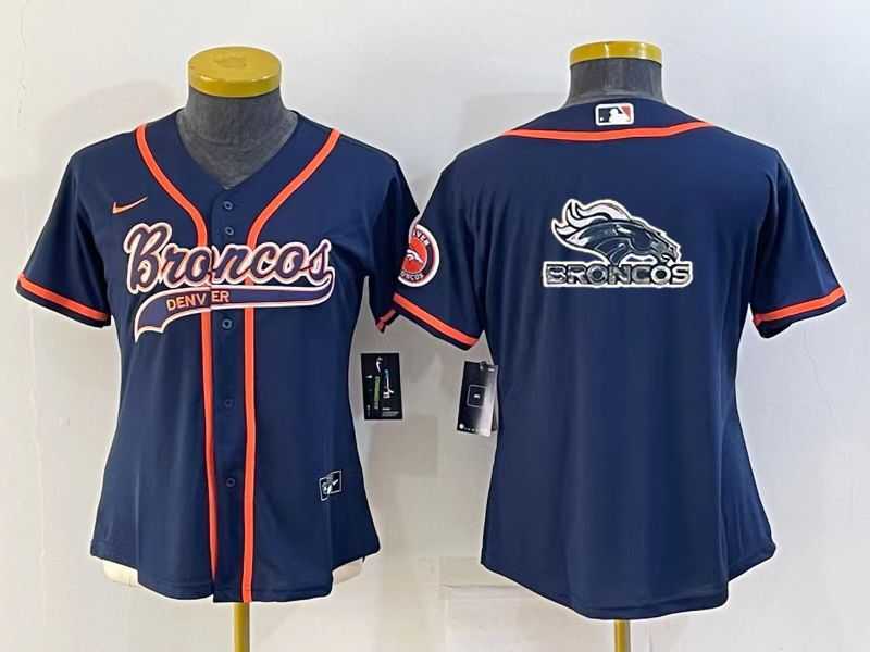 Women's Denver Broncos Navy Team Big Logo With Patch Cool Base Stitched Baseball Jersey,We sell and wholesale Women's Denver Broncos Navy Team Big Logo With Patch Cool Base Stitched Baseball Jersey on line form chian!